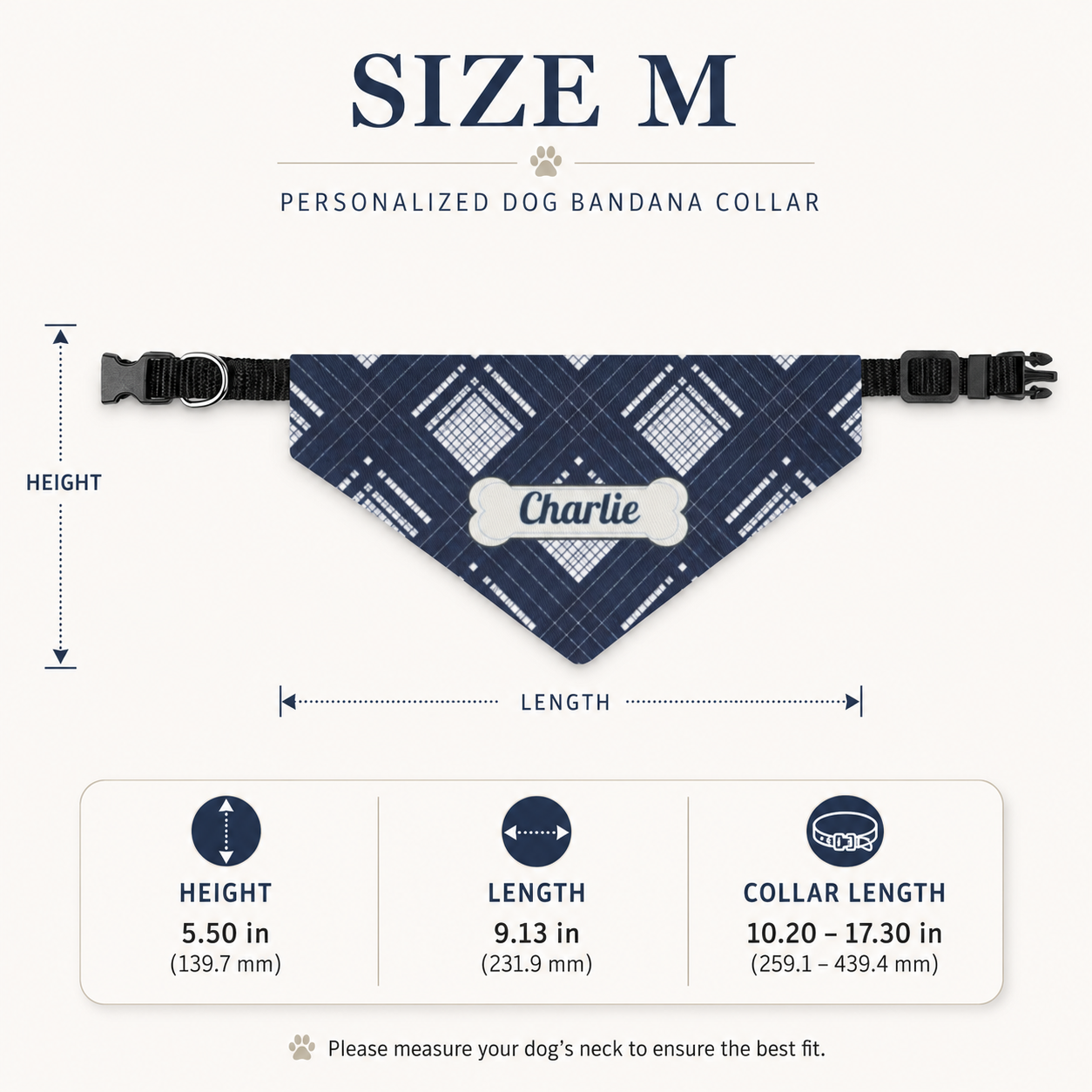 Personalized Dog Collar Bandana with Name, Custom Plaid Pet Bandana Collar, Dog Mom Gift, New Puppy Gift