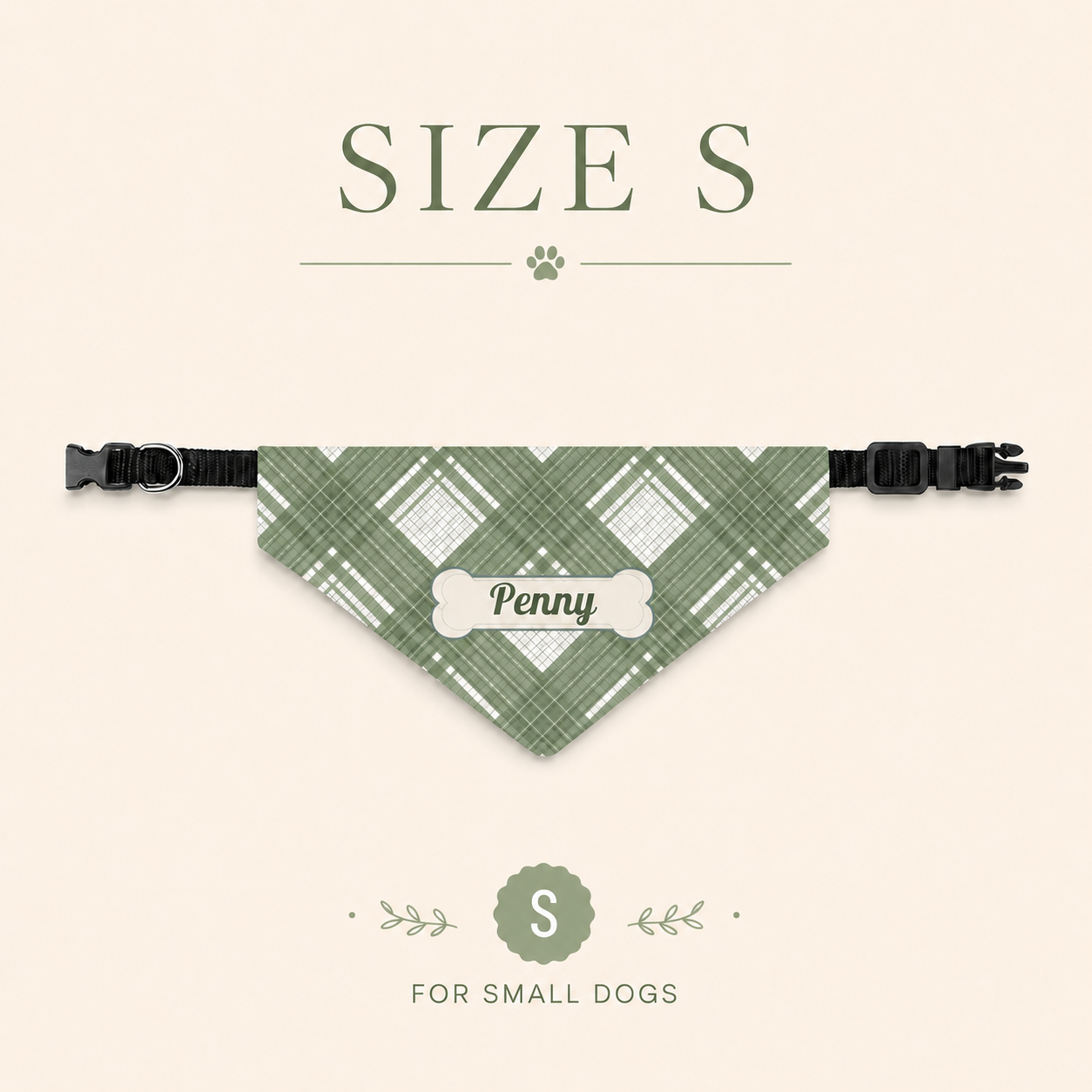 Personalized Dog Collar Bandana with Name, Custom Plaid Pet Bandana Collar, Dog Mom Gift, New Puppy Gift