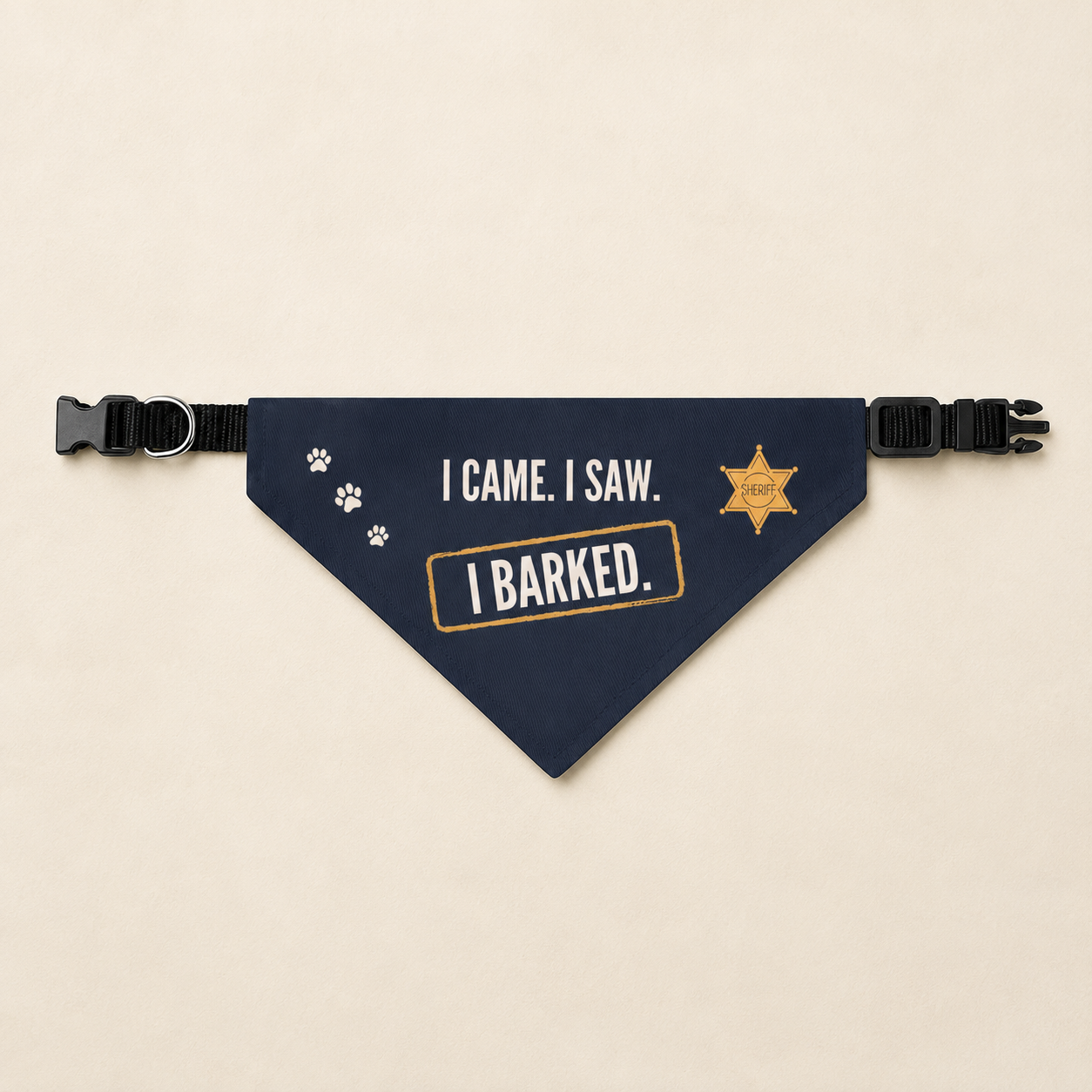 Funny Dog Bandana, I Came I Saw I Barked, Sheriff Badge Pet Collar, Cute Gift