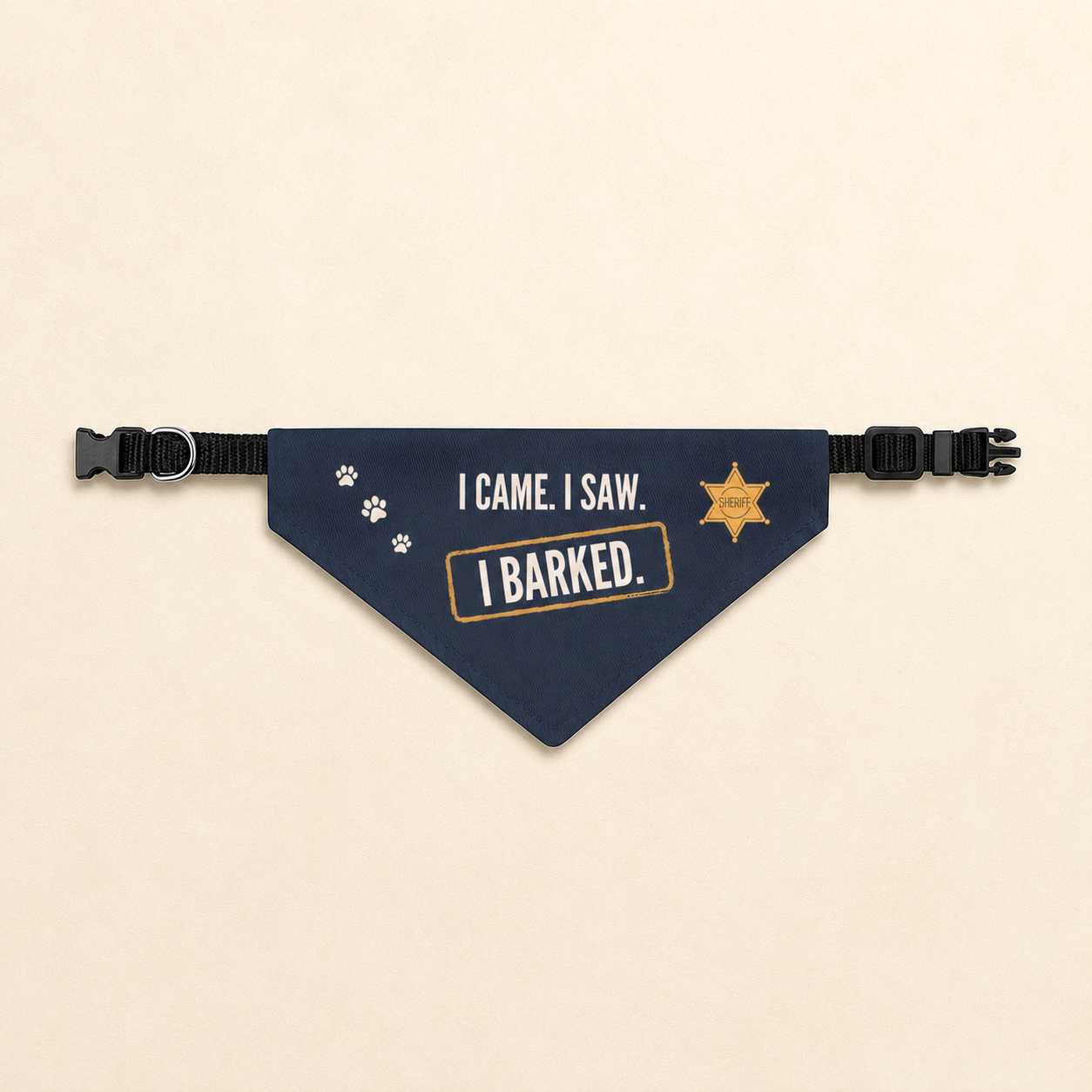 Funny Dog Bandana, I Came I Saw I Barked, Sheriff Badge Pet Collar, Cute Gift