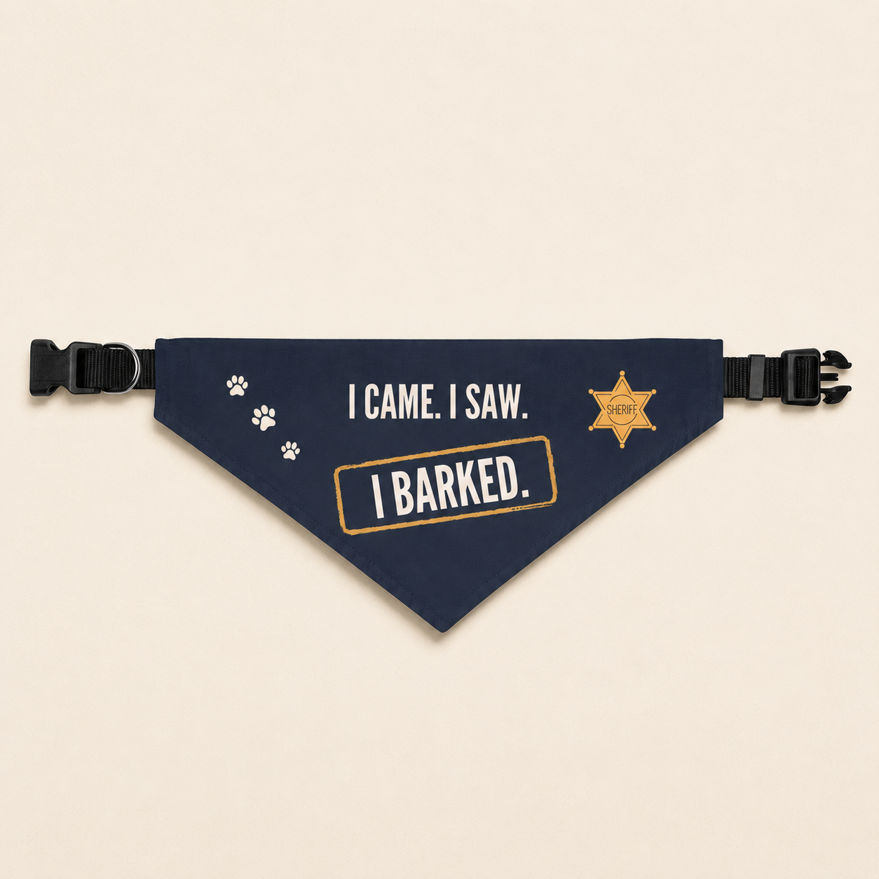 Funny Dog Bandana, I Came I Saw I Barked, Sheriff Badge Pet Collar, Cute Gift