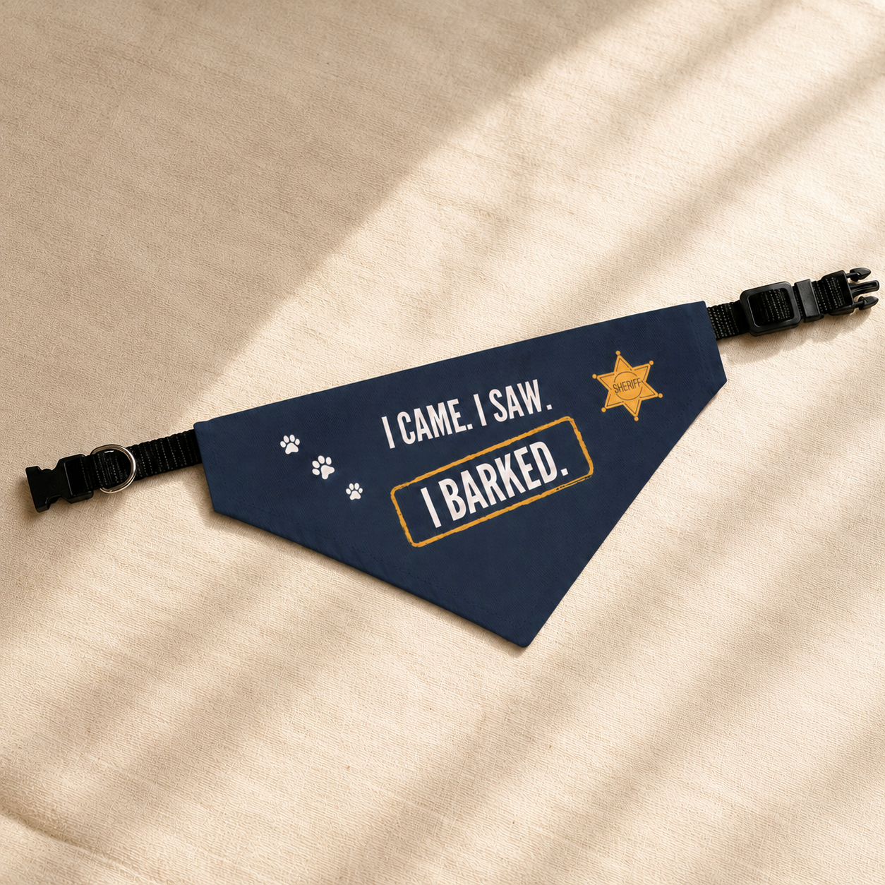 Funny Dog Bandana, I Came I Saw I Barked, Sheriff Badge Pet Collar, Cute Gift
