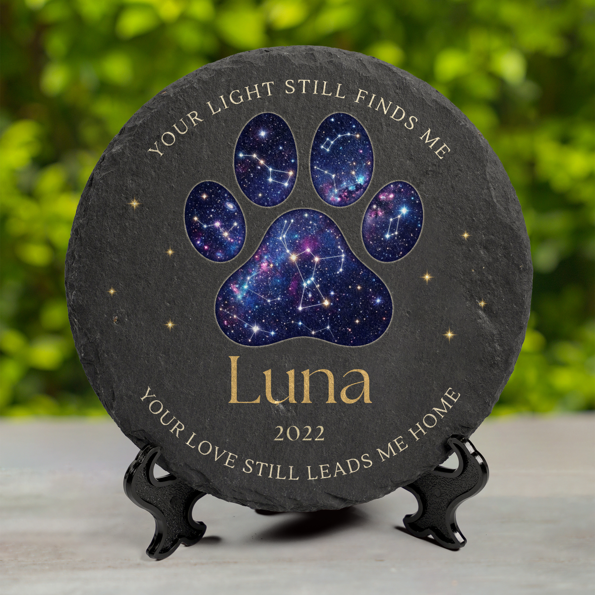 Personalized Pet Memorial Stone, Dog Paw Print Design, Rainbow Bridge Gift, Custom Garden Keepsake