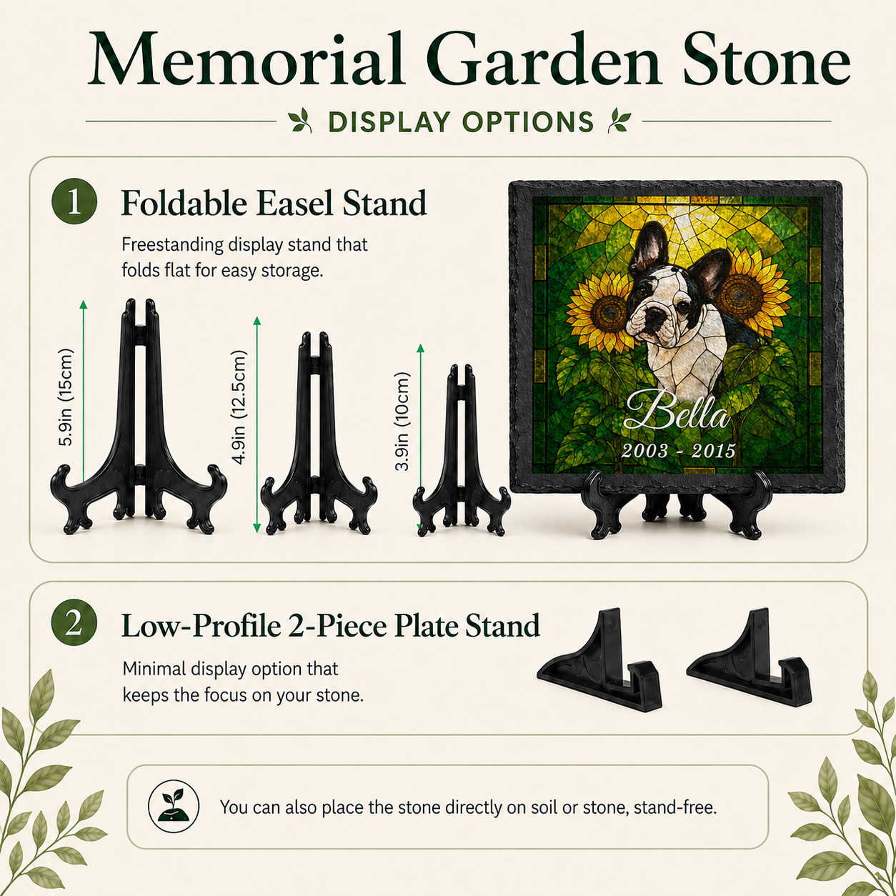 Custom Pet Memorial Stone, Stained Glass Mosaic Dog Portrait, Cat Sympathy Keepsake, Garden Gift