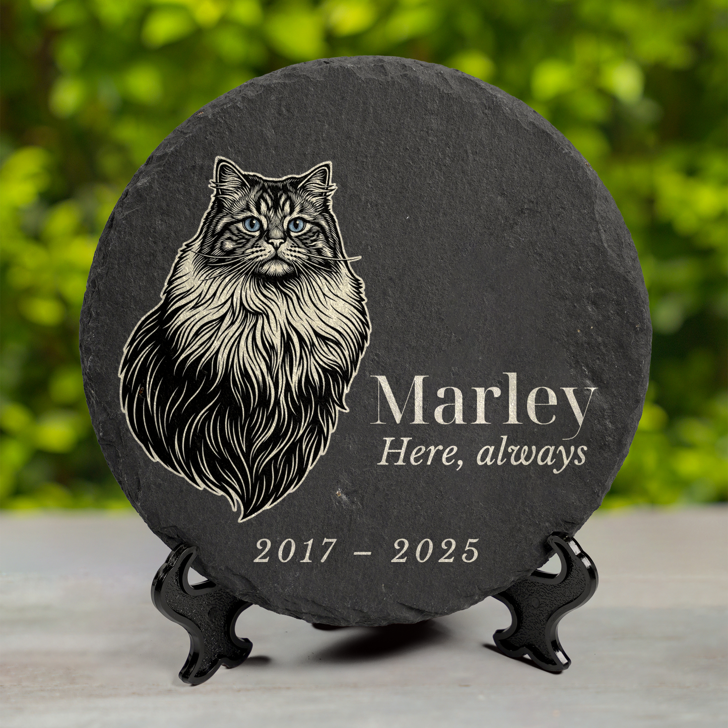 Personalized Pet Memorial Garden Stone – Custom Illustration From Your Pet Photo