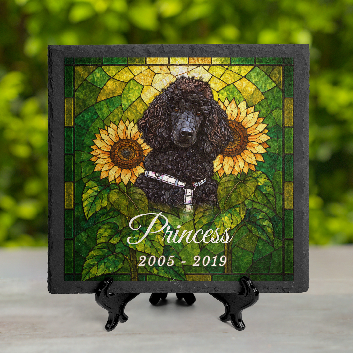 Custom Pet Memorial Stone, Stained Glass Mosaic Dog Portrait, Cat Sympathy Keepsake, Garden Gift