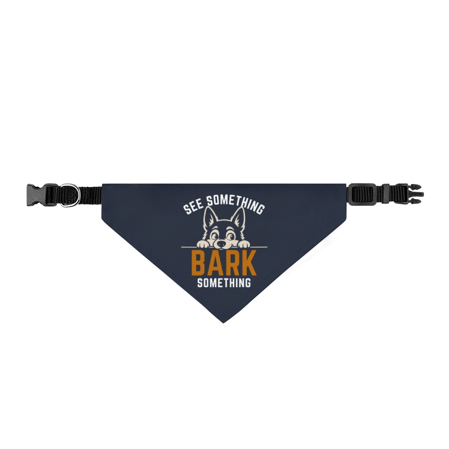 Size M dog collar bandana with clip-on collar shown on a white background.