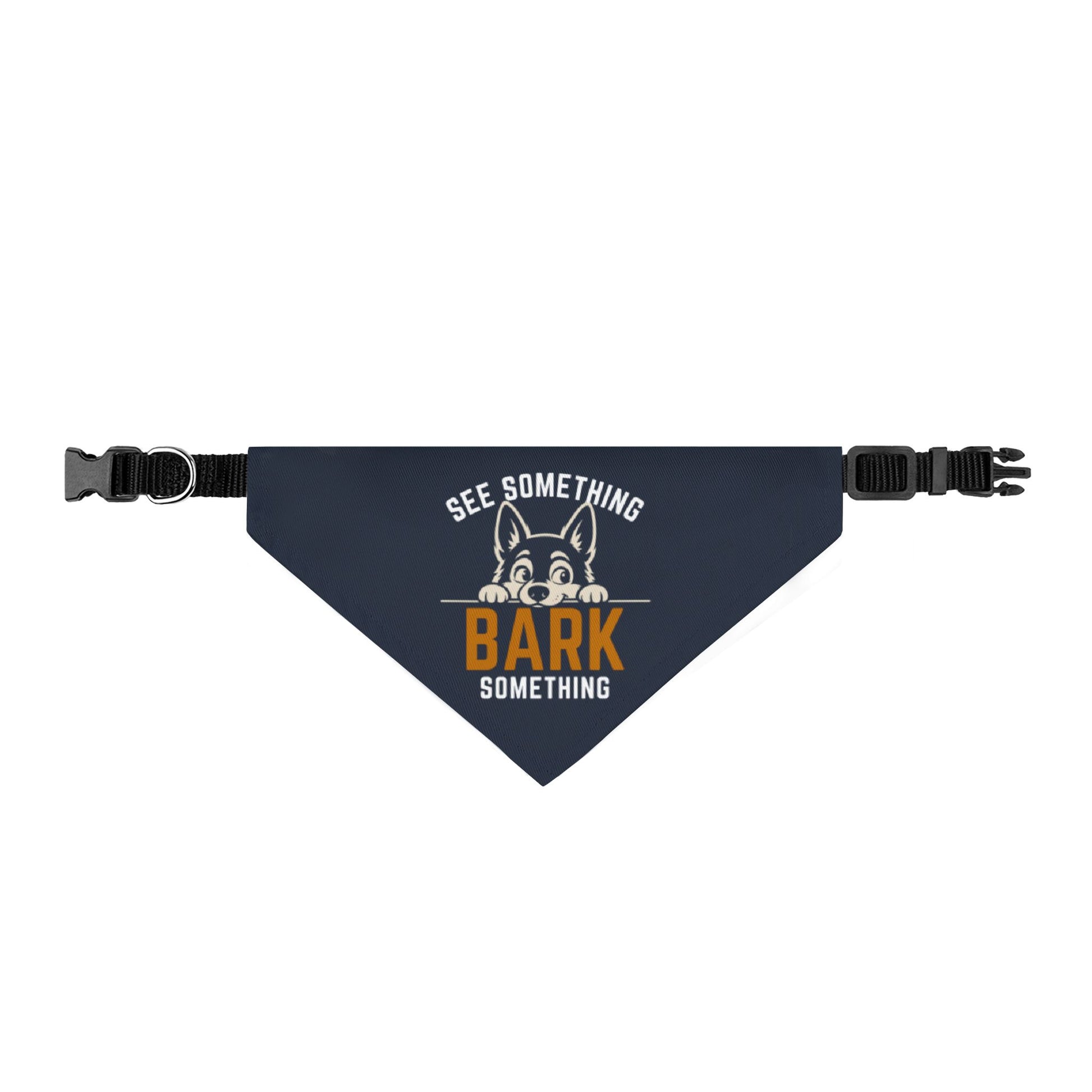 Size M dog collar bandana with clip-on collar shown on a white background.