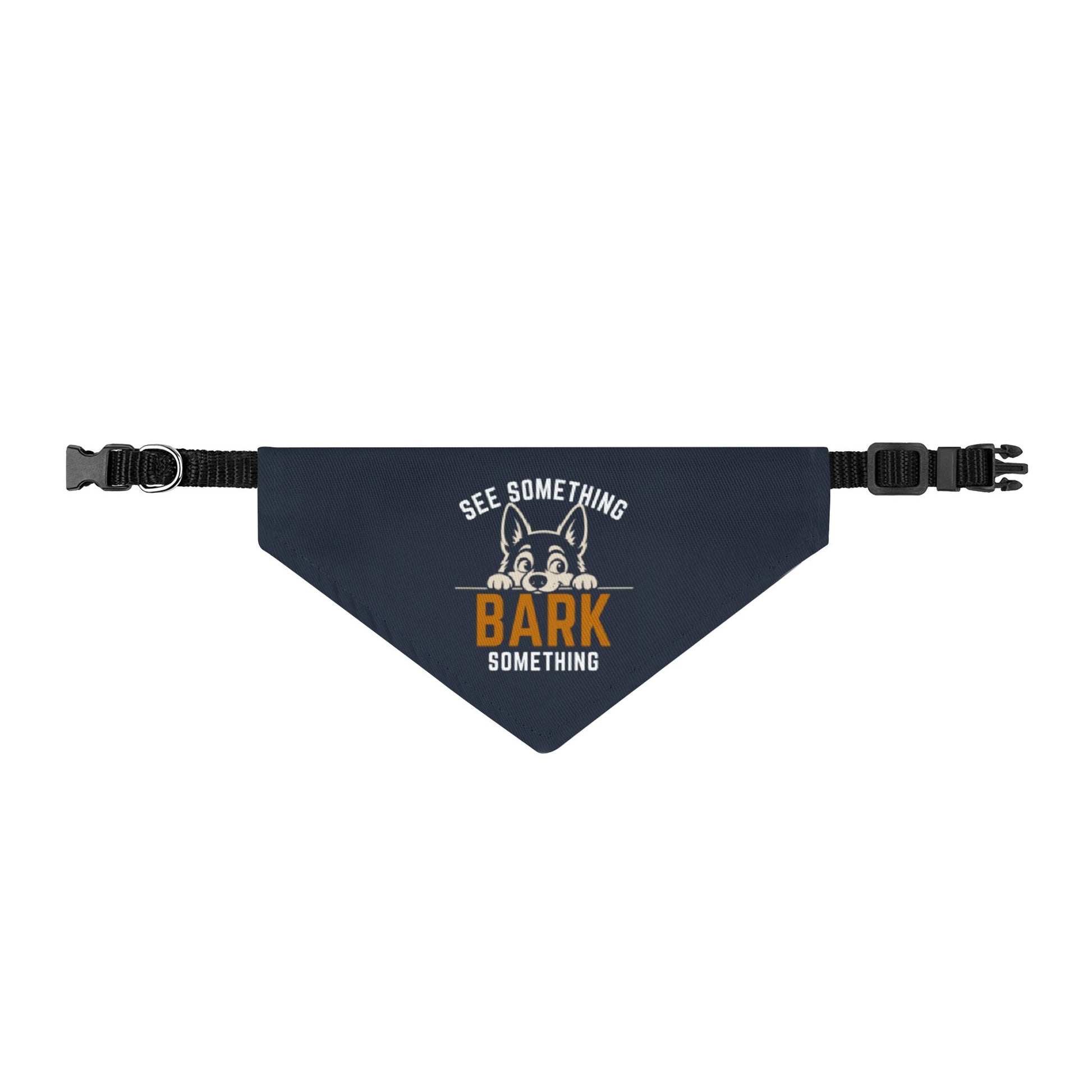 Size S dog collar bandana with clip-on collar shown on a white background.